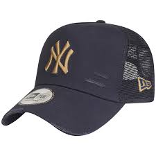 New Era Mesh Trucker Cap Distressed New York Yankees Navy