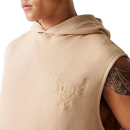 New Era Sleeveless Hoody-Washed Chicago Bulls Beige Large